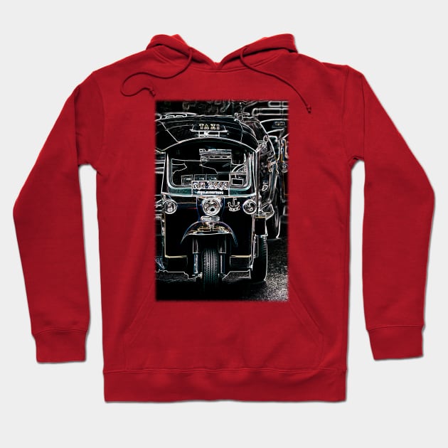 Tuk Tuks At Night In Thailand - Abstract Illustration Hoodie by VintCam